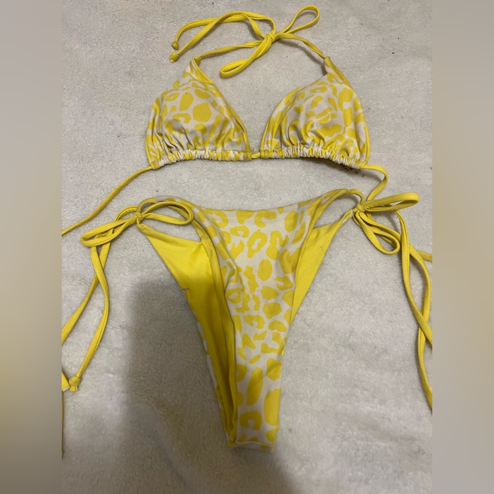 Yellow Leopard Print Bikini